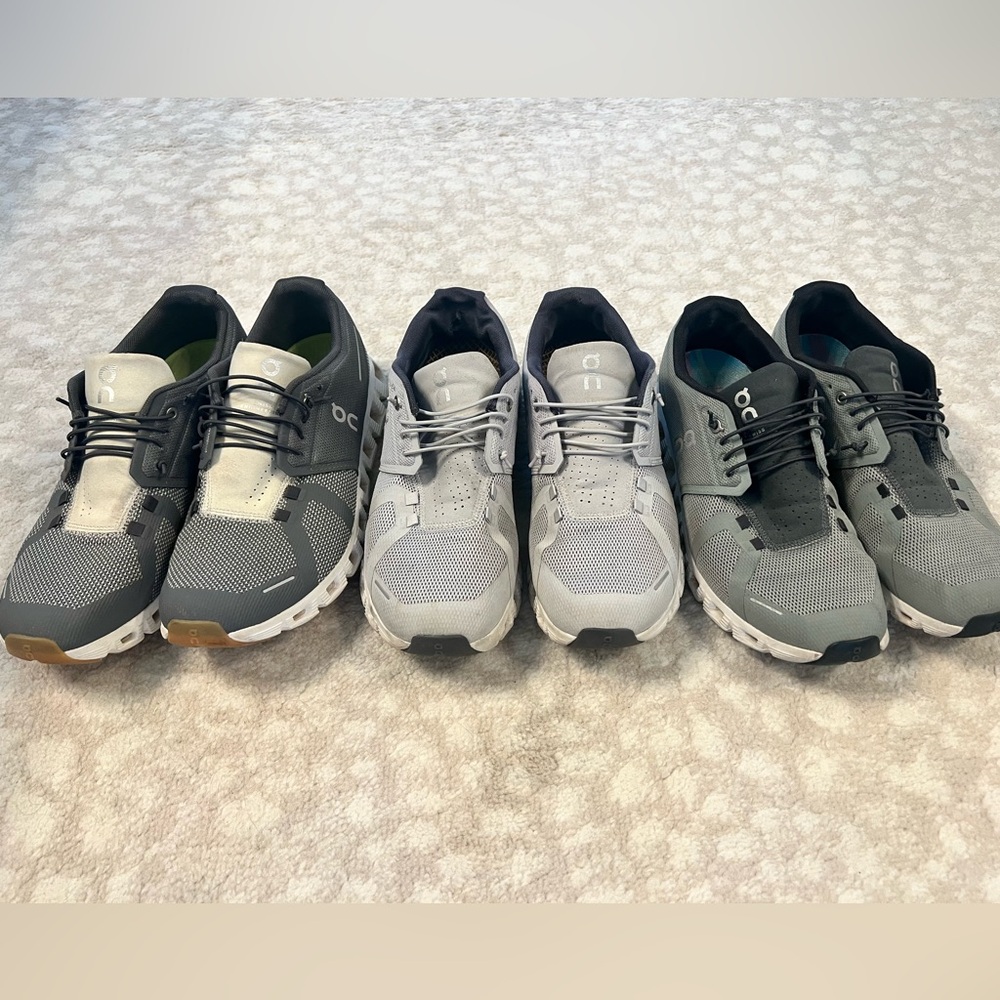 On Running Men's Athletic Shoes - each pair is size 9.5 and each pair is $25.